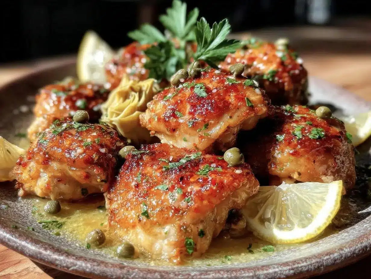 lemon chicken with artichokes and capers preparation steps