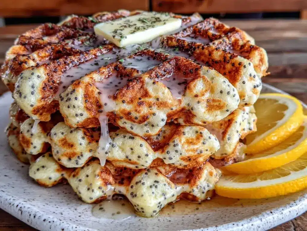 lemon poppy seed waffles - featured image