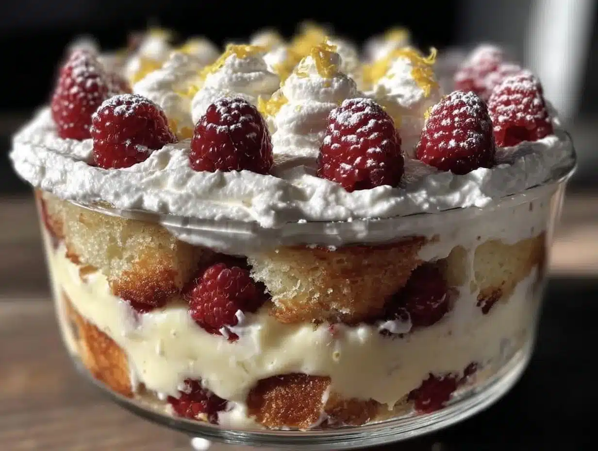 Light Lemon Raspberry Easter Trifle preparation steps