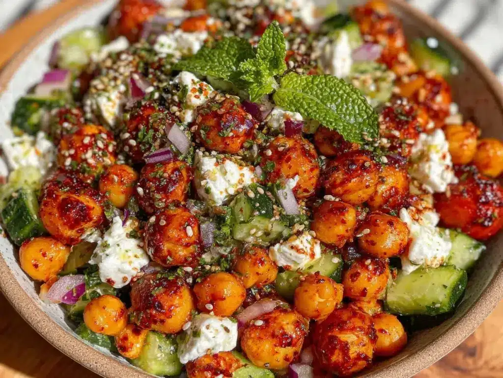 Mediterranean chickpea salad with feta - featured image
