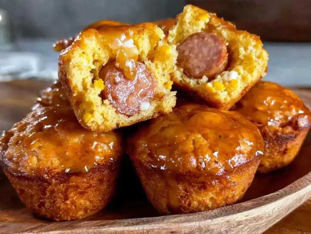 mini corn dog muffins - featured image