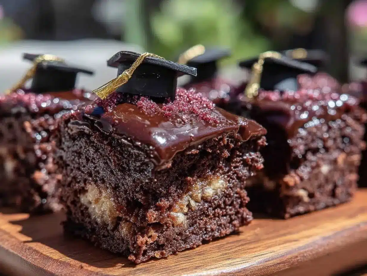 mini graduation cap brownies preparation steps