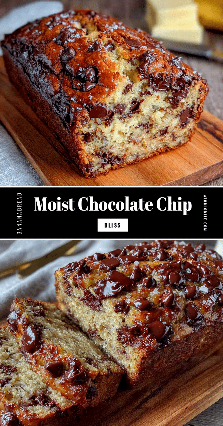 moist chocolate chip banana bread recipe