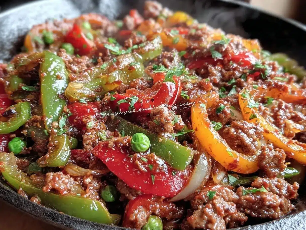one-pan ground beef skillet preparation steps