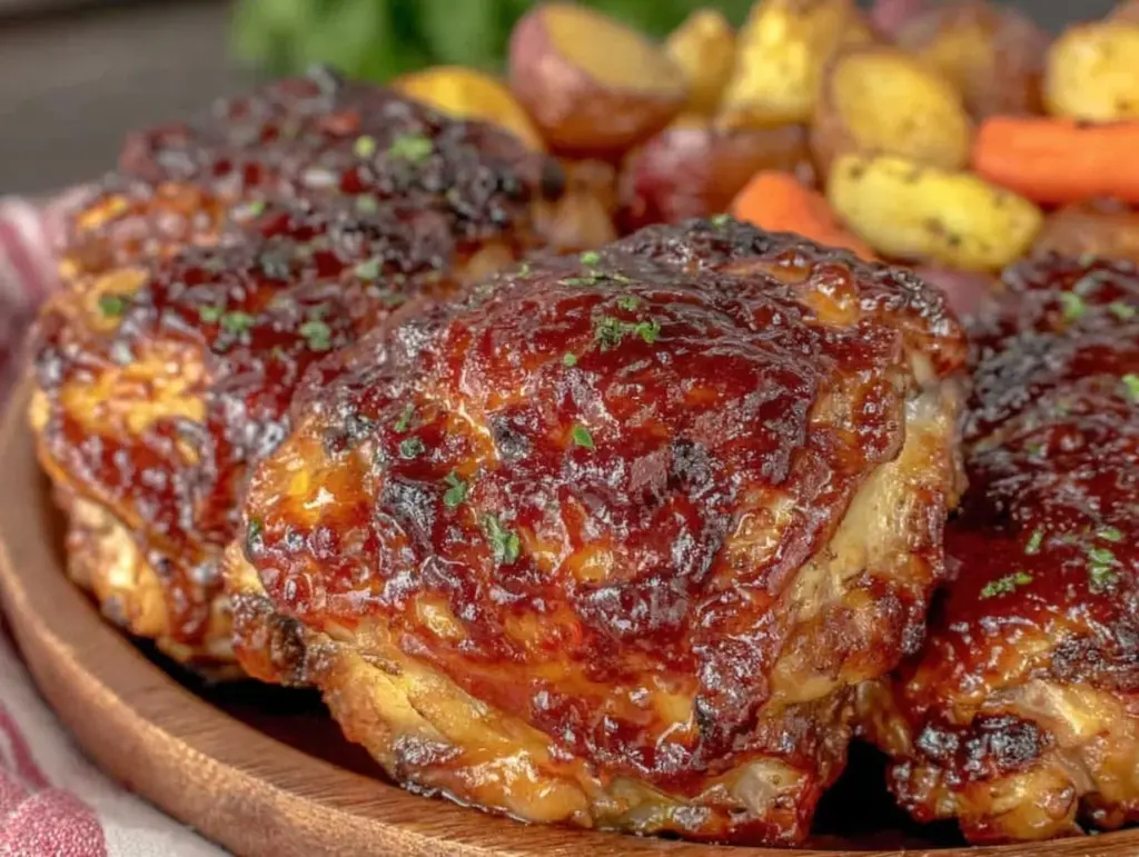 oven-baked BBQ chicken thighs - featured image