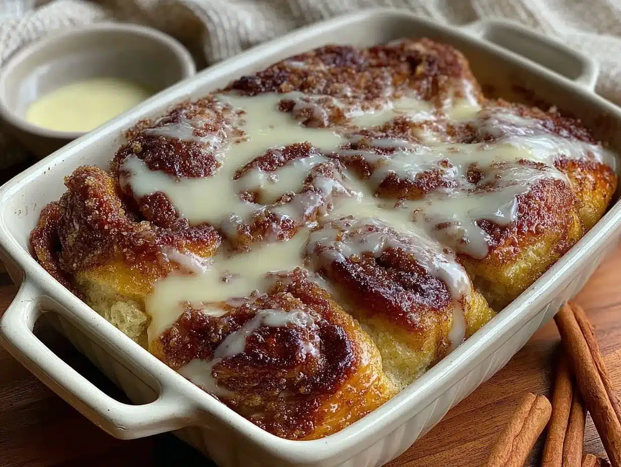 overnight cinnamon roll casserole preparation steps