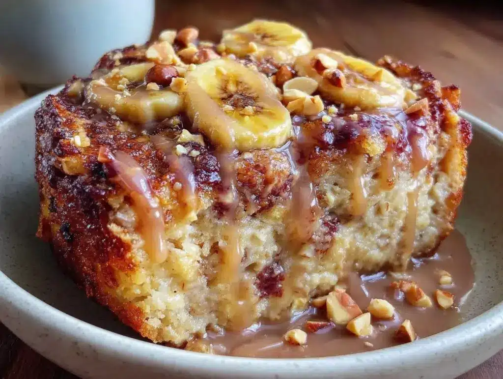 peanut butter banana baked oatmeal - featured image