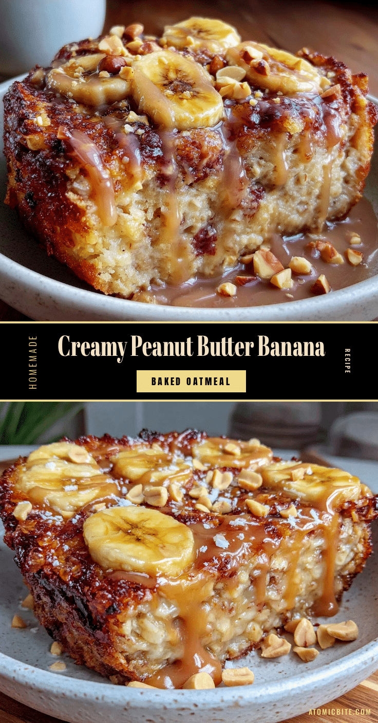 peanut butter banana baked oatmeal recipe