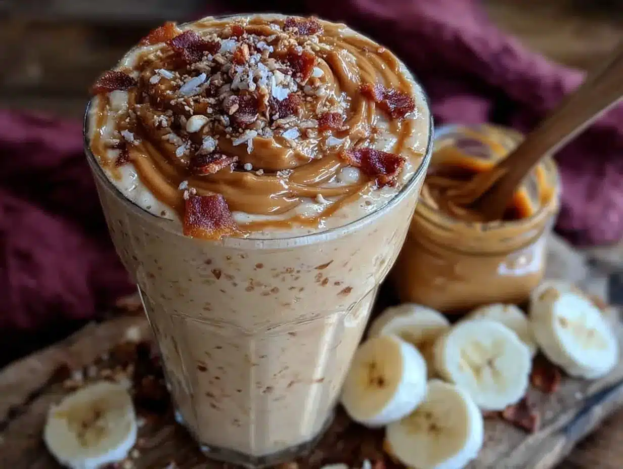 peanut butter banana protein smoothie preparation steps