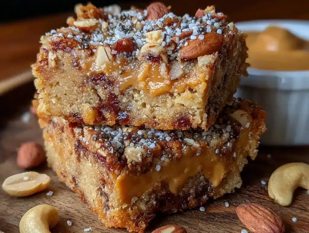 peanut butter protein granola bars - featured image