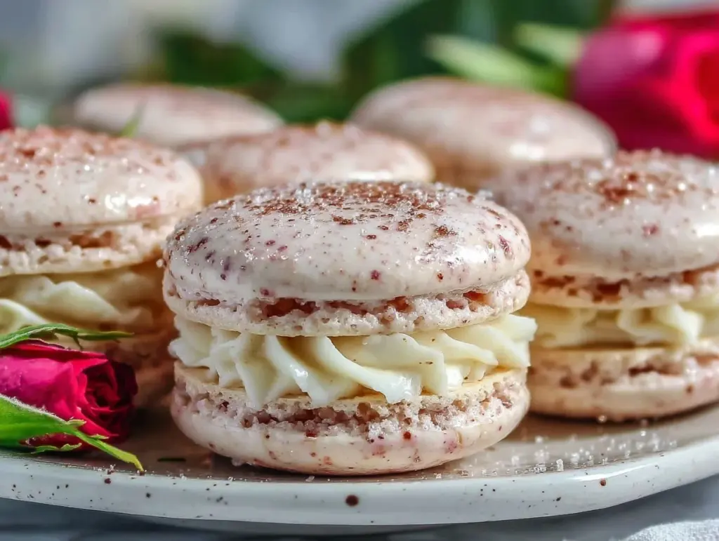 pink champagne macarons - featured image