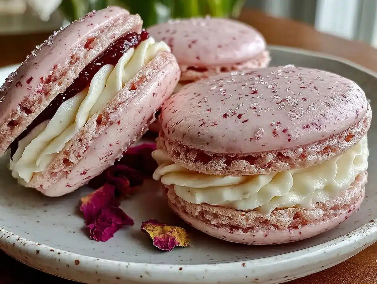pink champagne macarons preparation steps