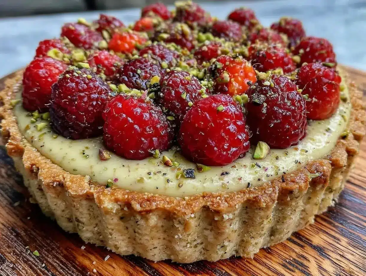pistachio raspberry tart preparation steps