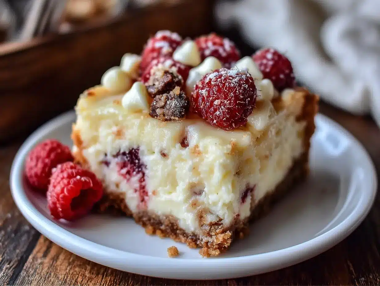 raspberry white chocolate cheesecake bars preparation steps