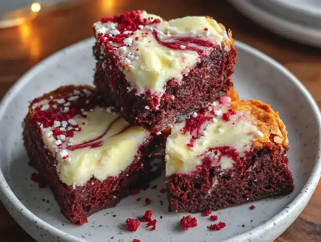 red velvet heart brownies - featured image