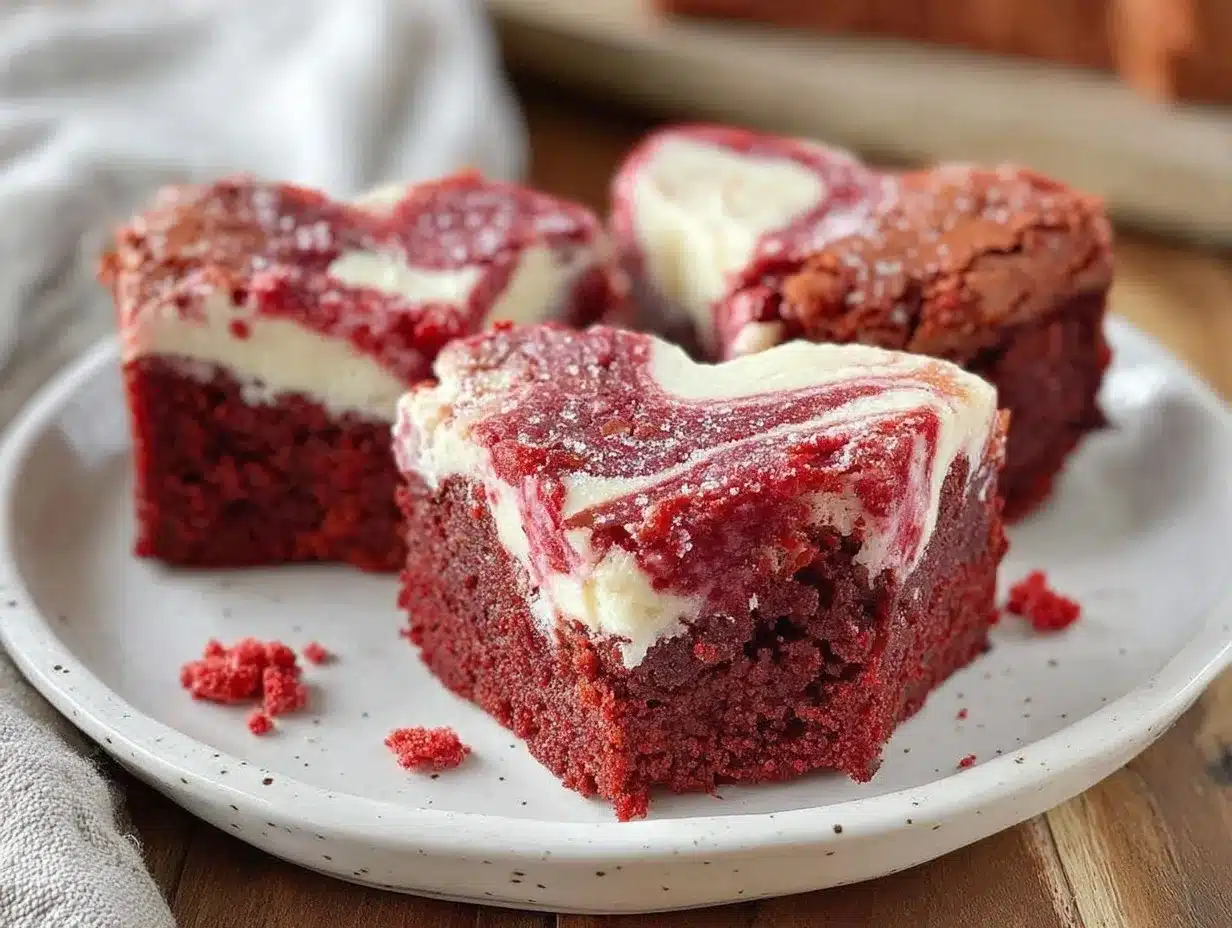 red velvet heart brownies preparation steps