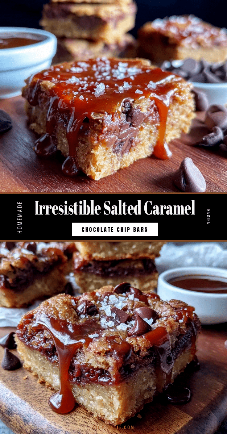 salted caramel chocolate chip cookie bars recipe