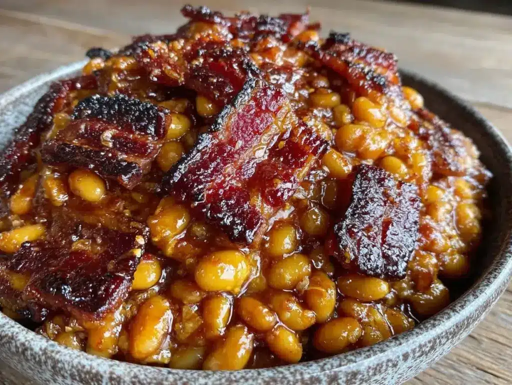 savory baked beans - featured image