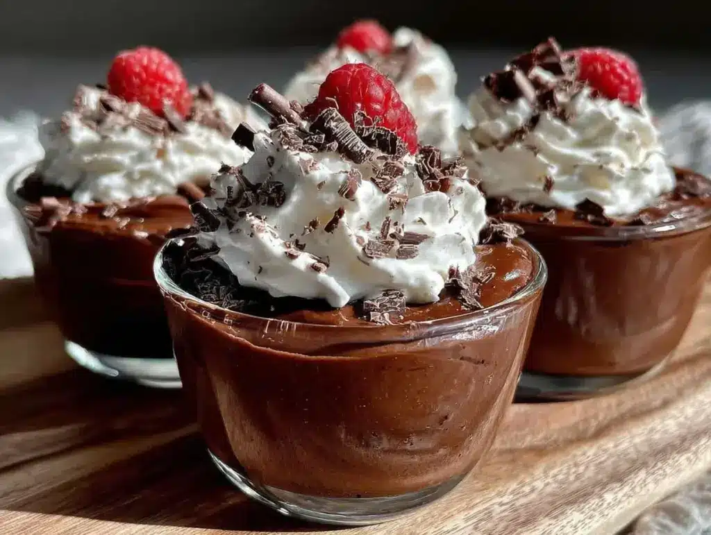 silky chocolate mousse cups - featured image