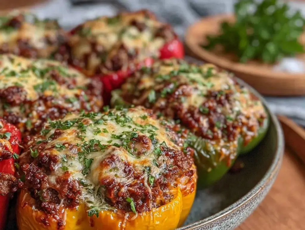 slow cooker stuffed peppers - featured image