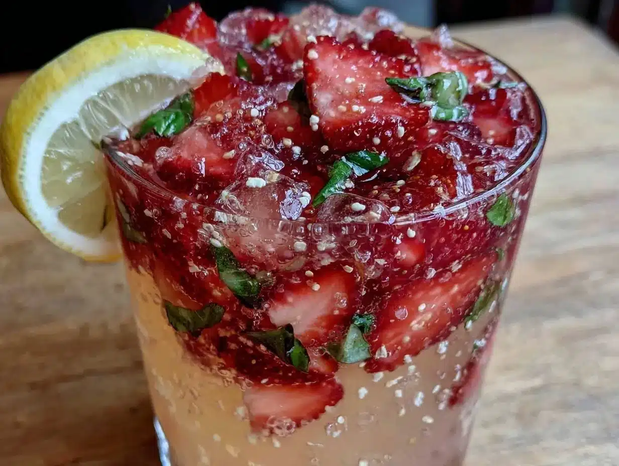 strawberry basil lemonade recipe preparation steps