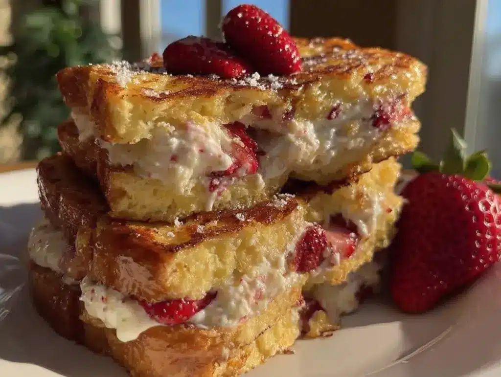 strawberry cheesecake stuffed french toast - featured image