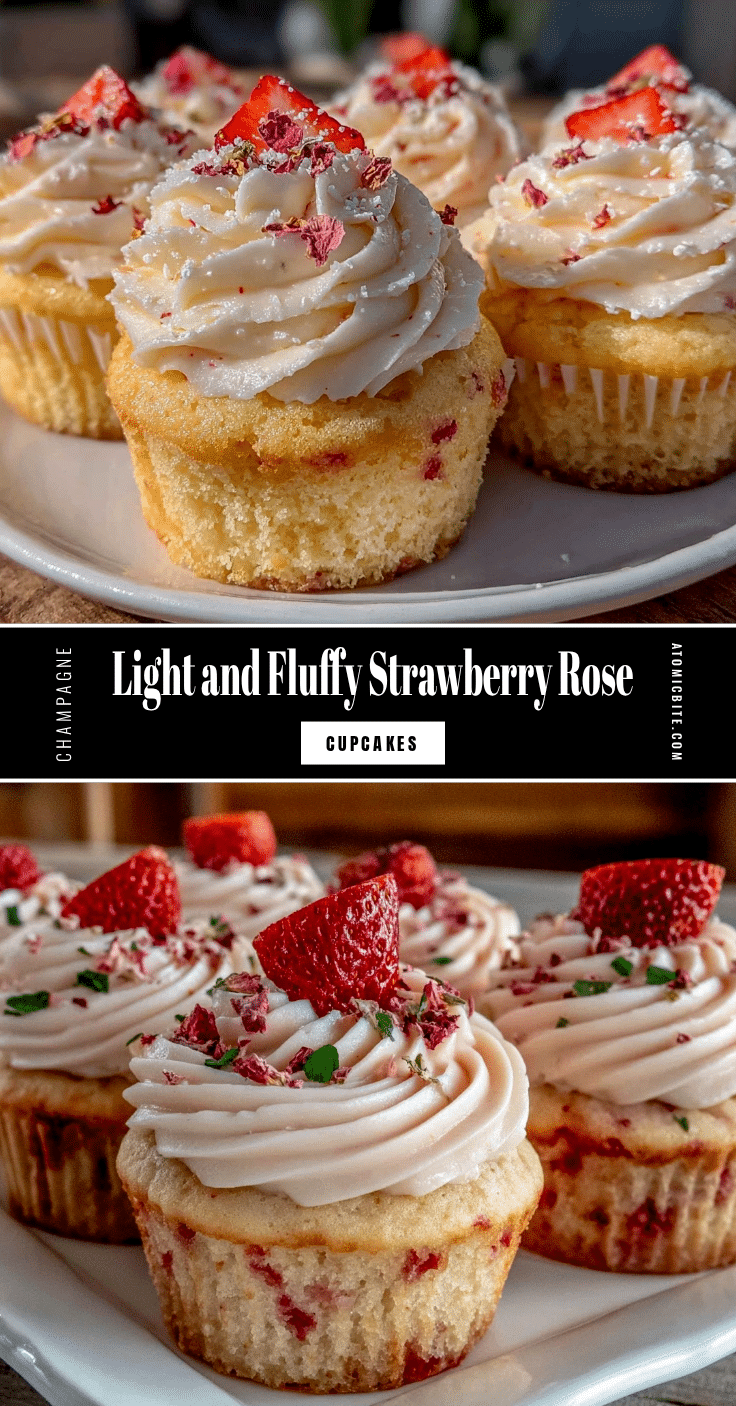 strawberry rose champagne cupcakes recipe