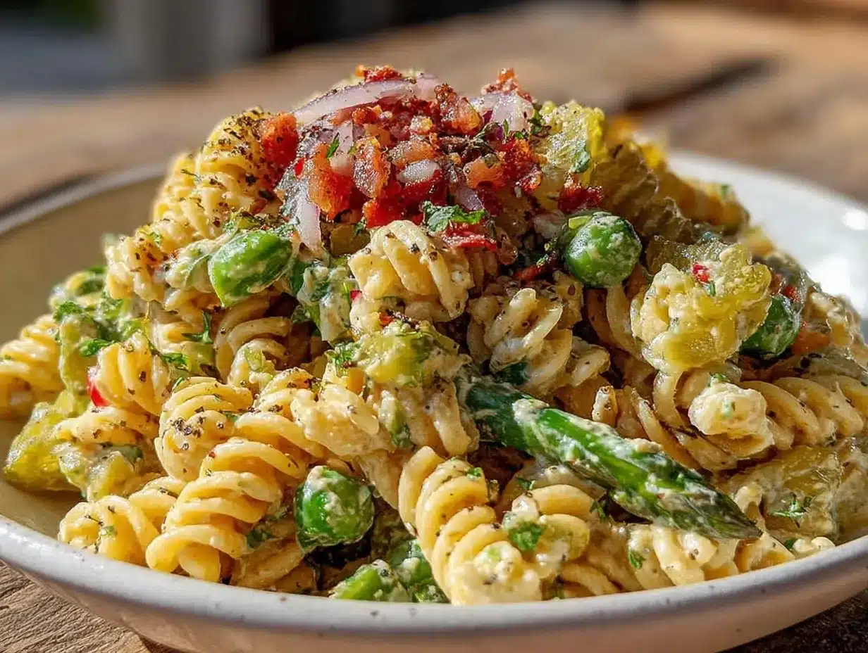 tangy dill pickle pasta salad preparation steps