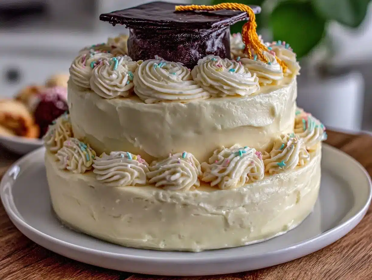 two-tier graduation cake preparation steps