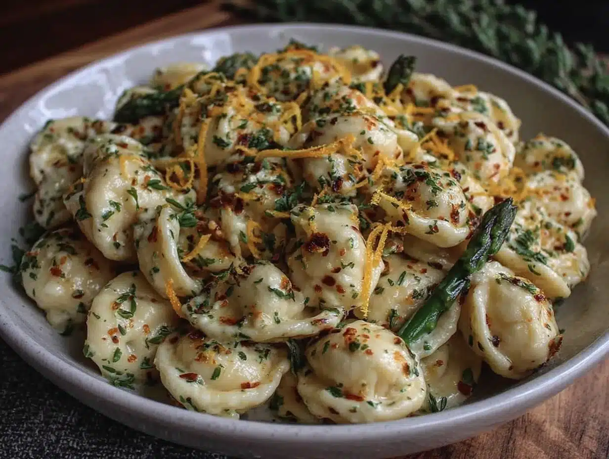 creamy asparagus and lemon zest orecchiette preparation steps
