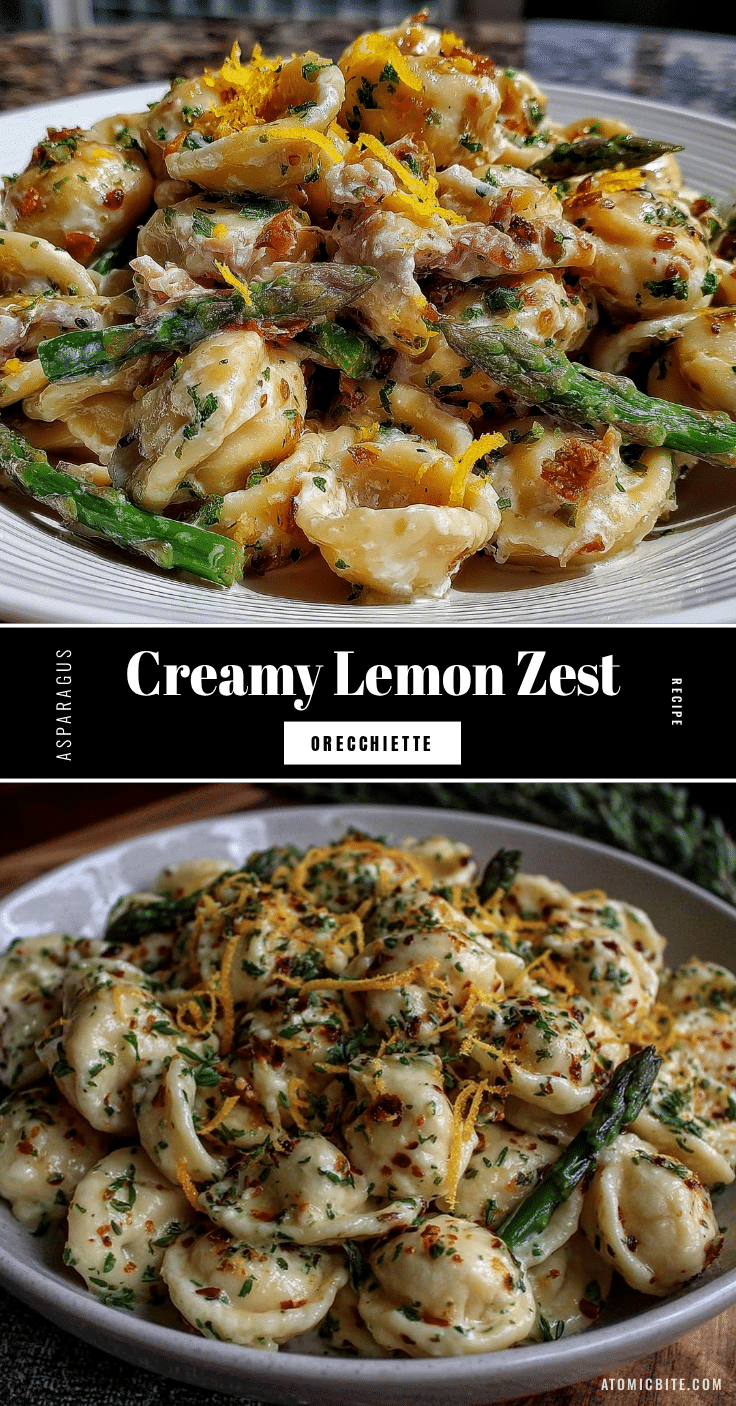 creamy asparagus and lemon zest orecchiette recipe