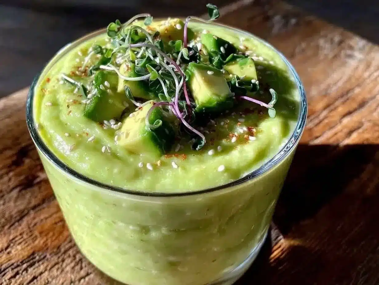 creamy chilled cucumber avocado gazpacho preparation steps