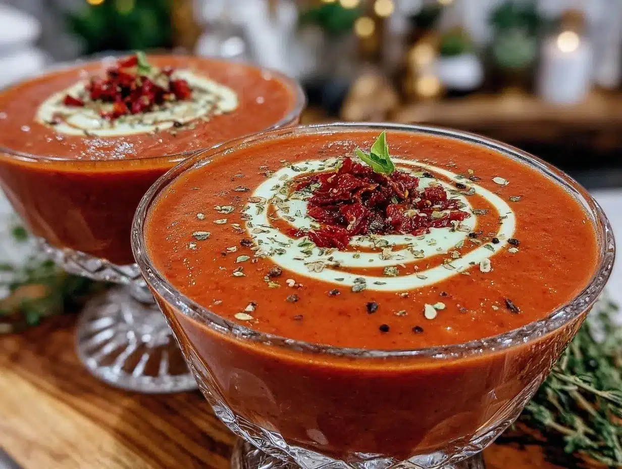 creamy chilled roasted tomato basil bisque preparation steps