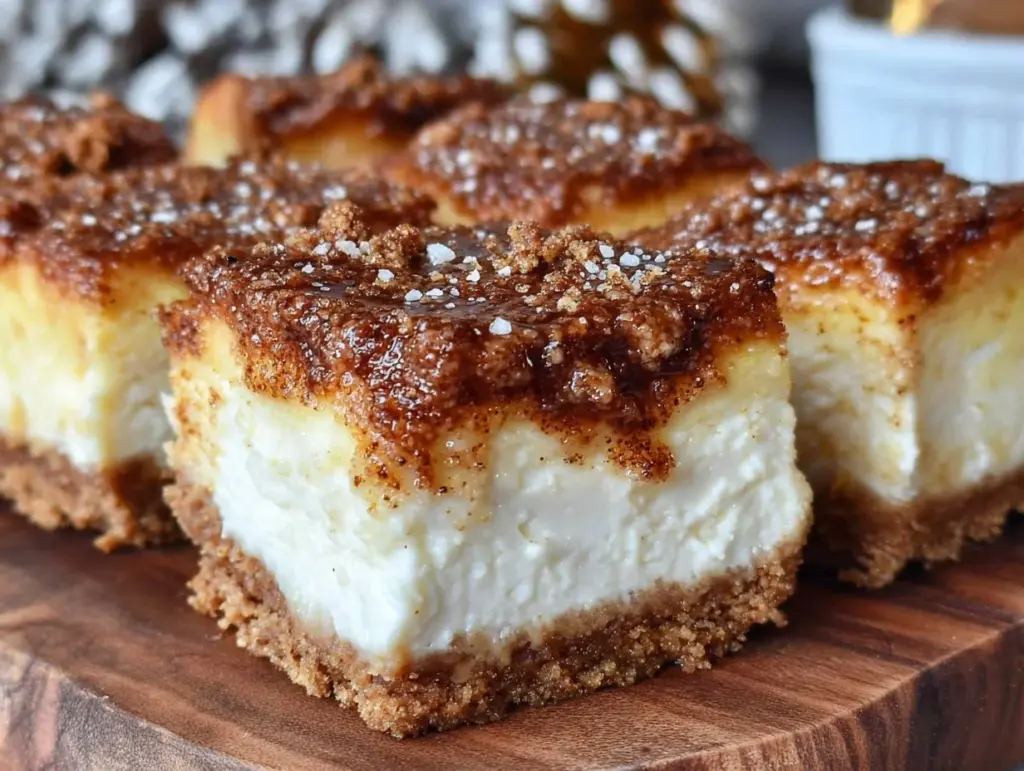 creamy churro cheesecake bars - featured image