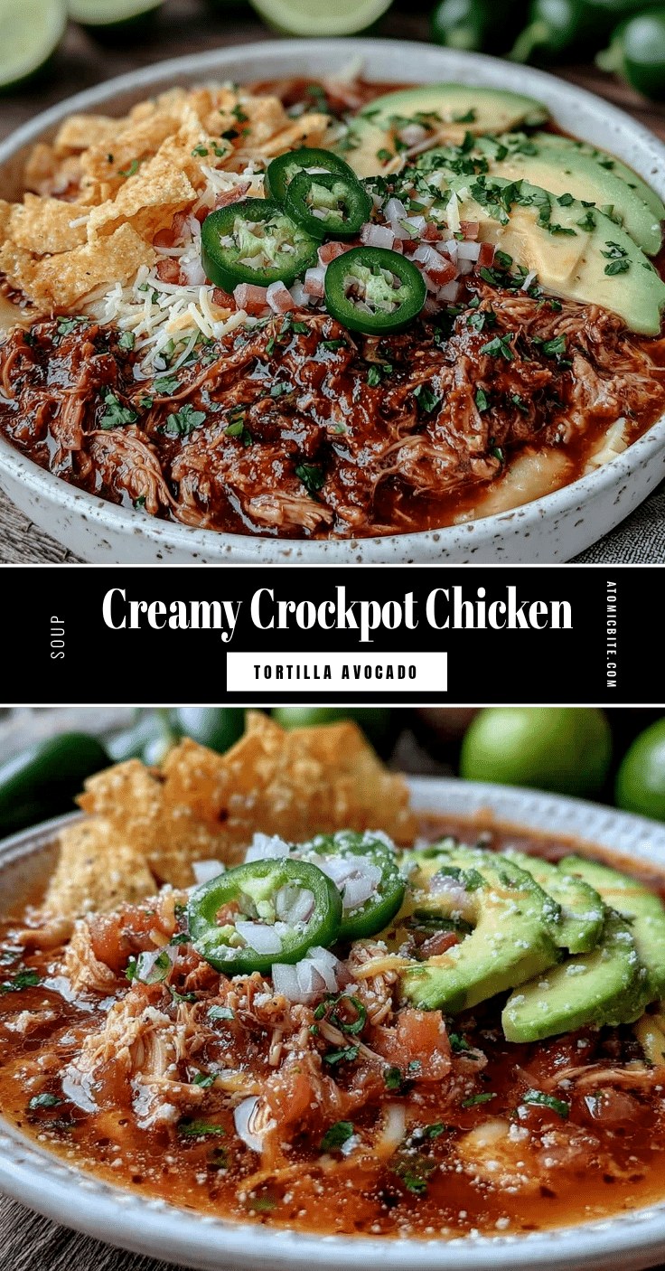 creamy crockpot chicken tortilla soup recipe