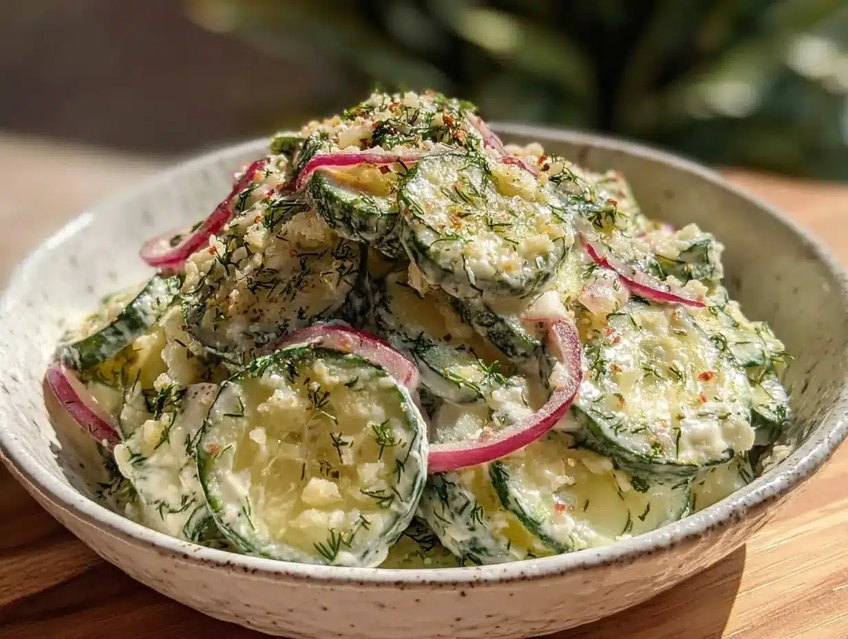 creamy dill cucumber salad preparation steps