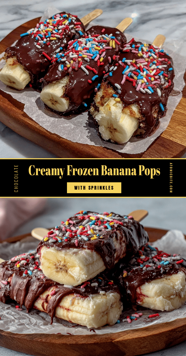creamy frozen banana pops recipe