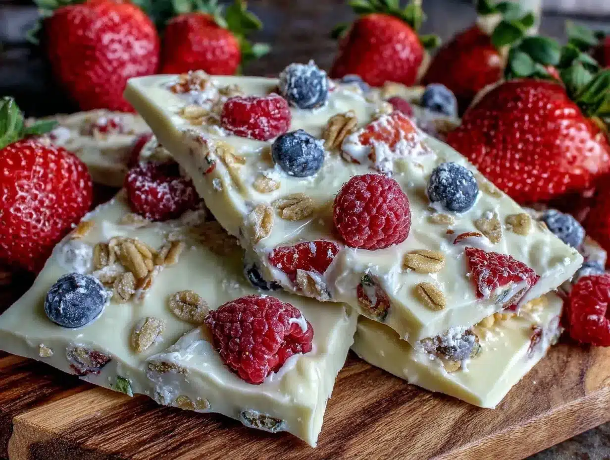 creamy frozen yogurt bark preparation steps