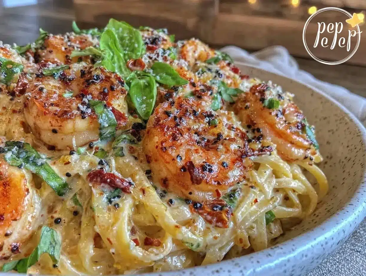 creamy garlic tuscan shrimp pasta preparation steps