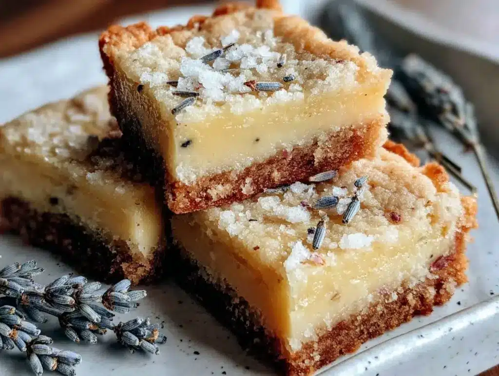 creamy lavender lemon bars - featured image