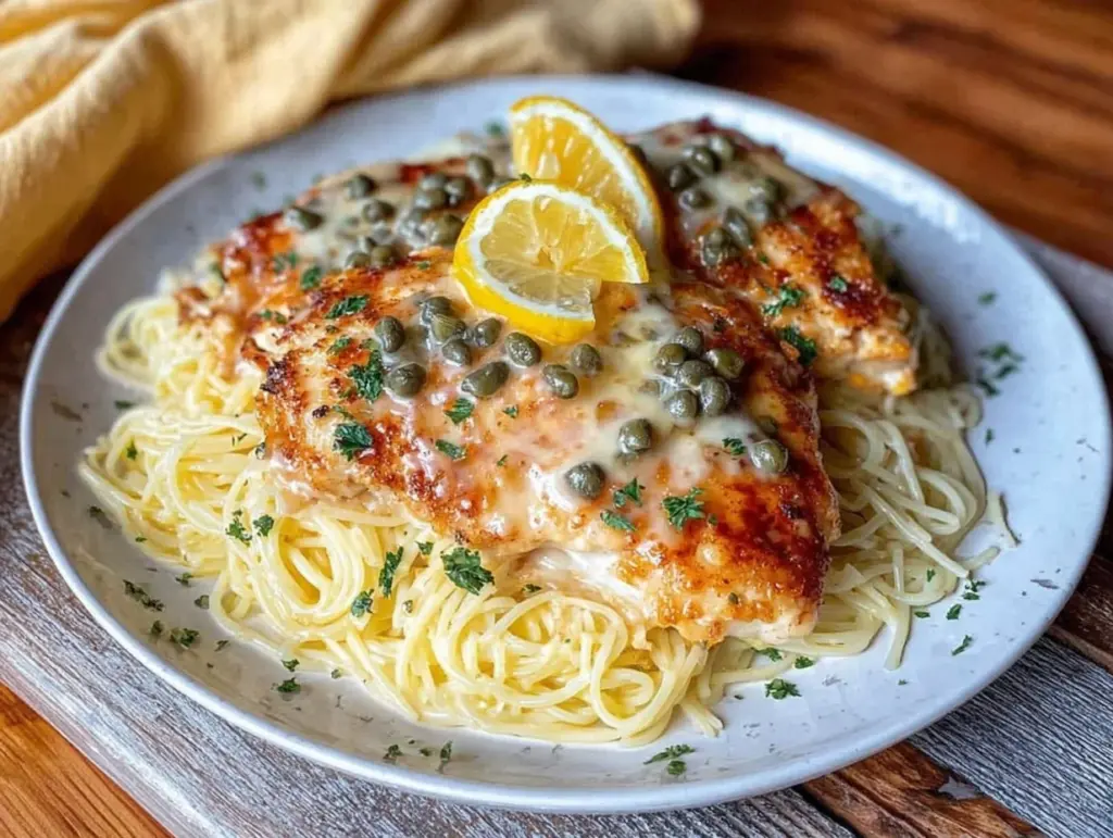 creamy lemon chicken piccata - featured image