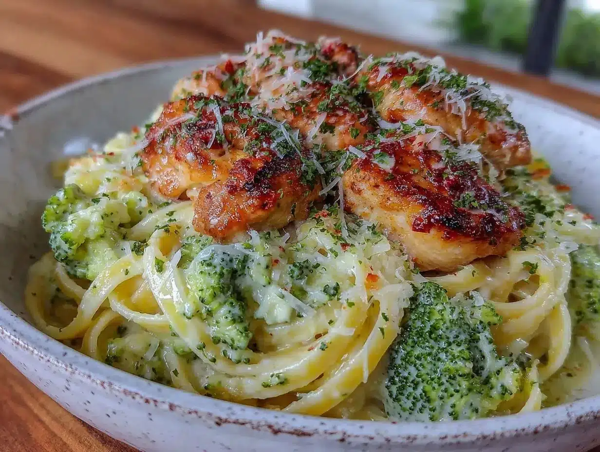 creamy one-pot chicken Alfredo preparation steps