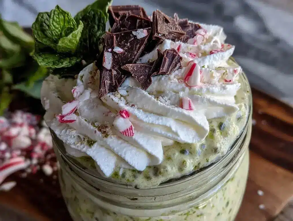 creamy shamrock shake overnight oats - featured image