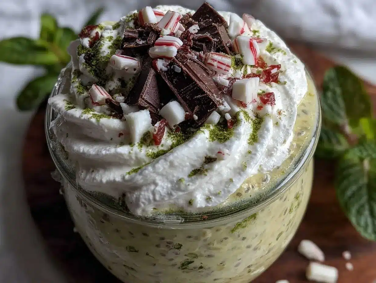 creamy shamrock shake overnight oats preparation steps