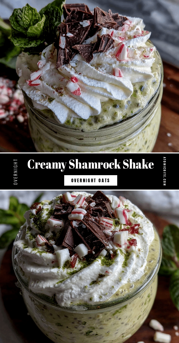 creamy shamrock shake overnight oats recipe