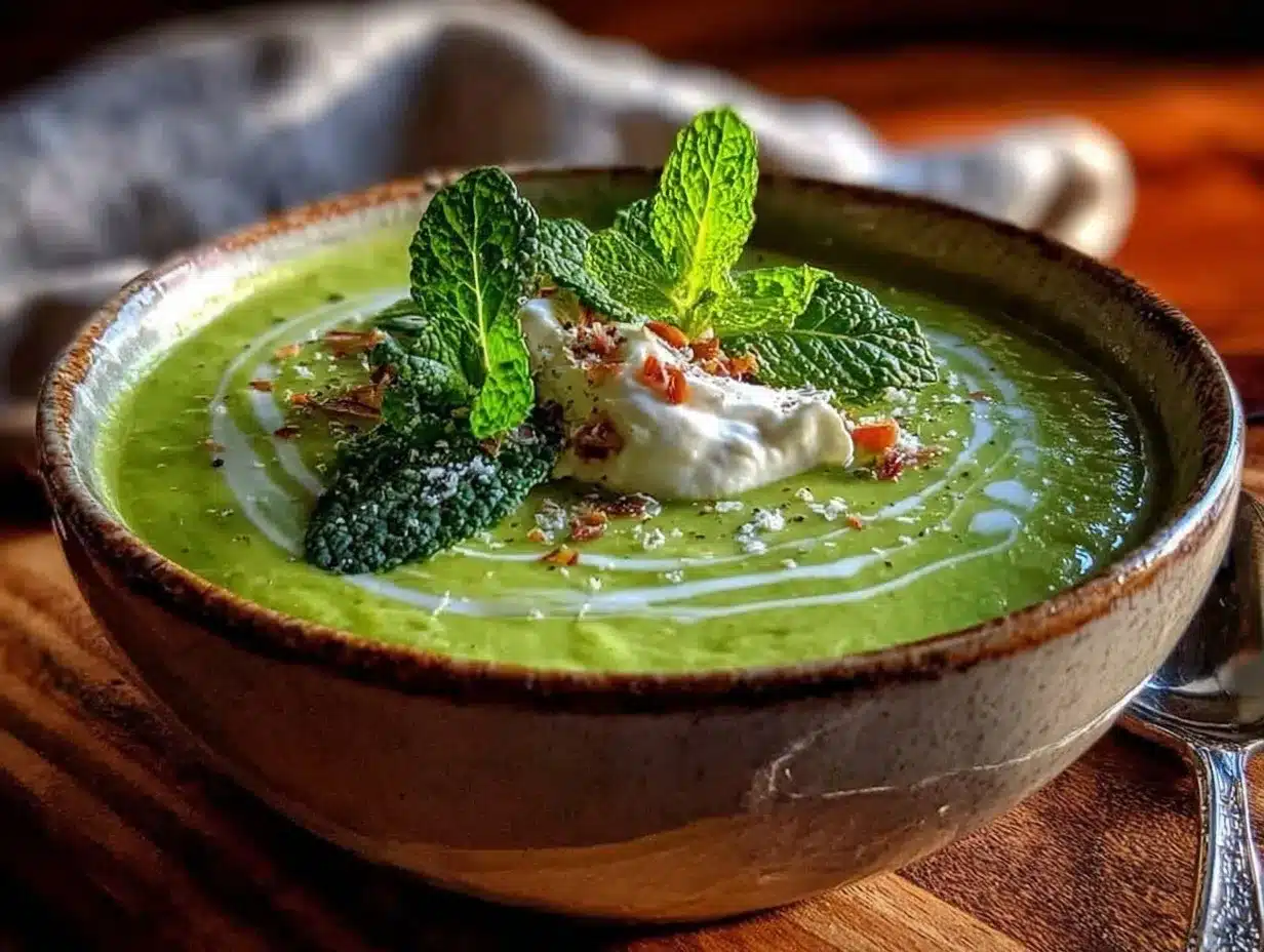 creamy spring pea soup preparation steps