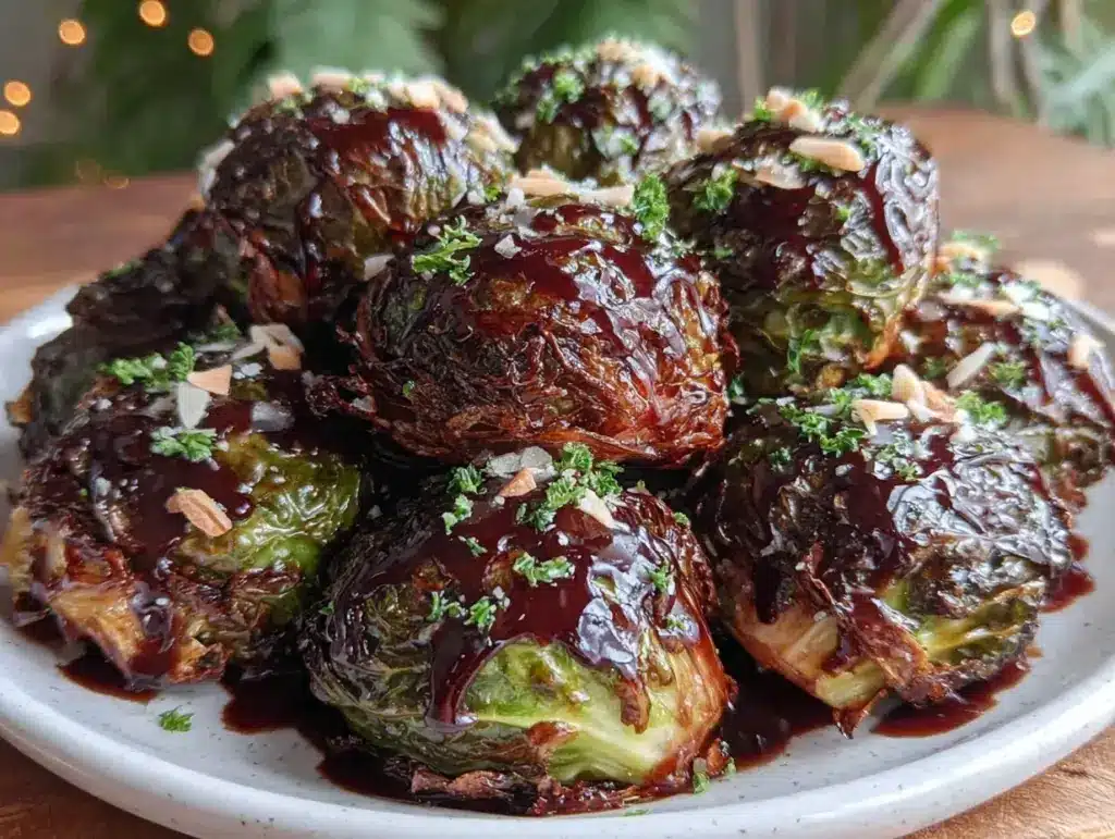 crispy air fryer brussels sprouts - featured image