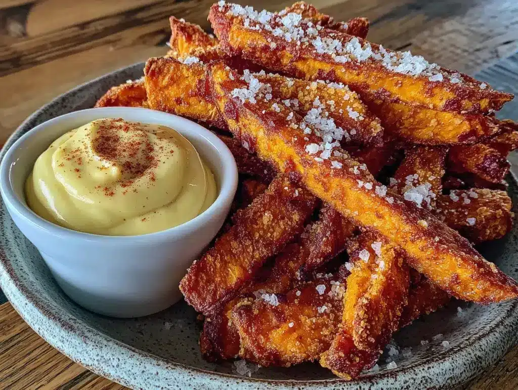 crispy air fryer sweet potato fries - featured image