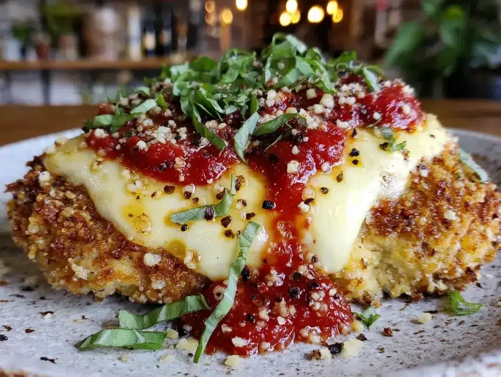 crispy baked chicken parmesan - featured image