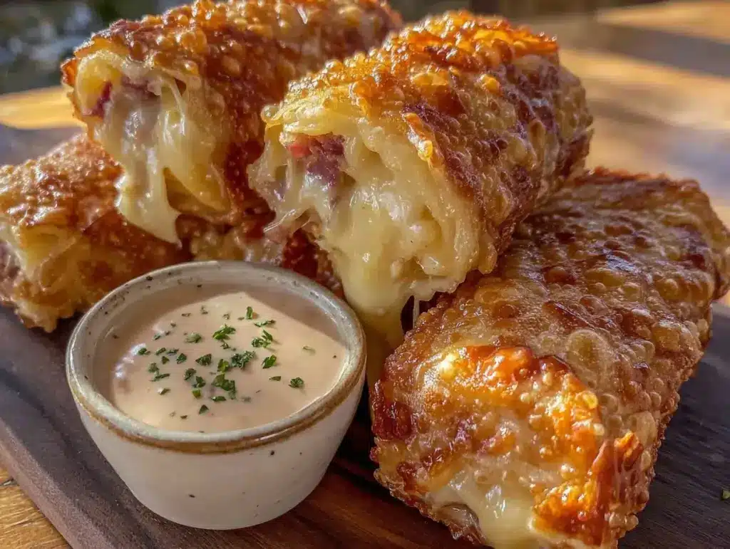 crispy reuben egg rolls - featured image